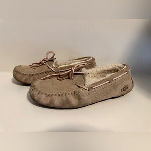 UGG Beige Slippers with Bow